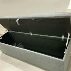 West Elm Open Box: Emmett Upholstered Storage Queen Bench (64") - Yarn Dyed Linen Weave Pewter