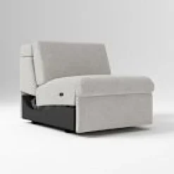 West Elm Open Box: Enzo Motion Armless Single - Performance Coastal Linen Storm Gray