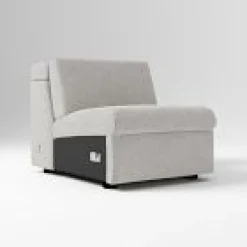 West Elm Open Box: Enzo Non-Motion Armless Single - Performance Coastal Linen Storm Gray