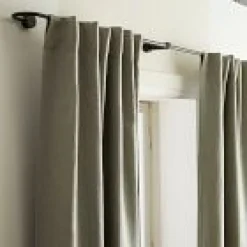West Elm Open Box: European Flax Linen Blackout Curtain (48"W x 84"L) - Celadon Melange