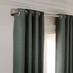 West Elm Open Box: European Flax Linen Blackout Grommet Curtain (48"W x 84"L) - Celadon Melange