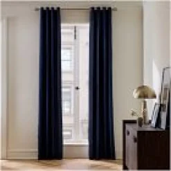 West Elm Open Box: European Flax Linen Blackout Grommet Curtain (48"W x 84"L) - Midnight