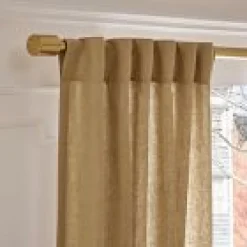 West Elm Open Box: European Flax Linen Light Filtering Curtain (48"W x 108"L) - Camel