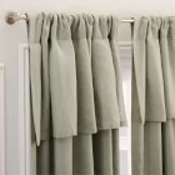 West Elm Open Box: European Flax Linen Valance Blackout Curtain (48" x 108") - Celadon Melange