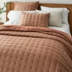 West Elm Open Box: European Linen Lofty Quilt, King/Cal. King - Terracotta Melange
