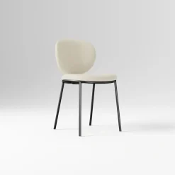 West Elm Open Box: Flynn Dining Chair - Vegan Leather Snow, Dark Bronze