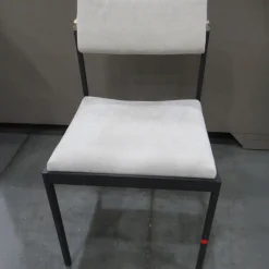 West Elm Open Box: Freeman Pivot Back Dining Chair - Performance Distressed Velvet Sand, Textured Antique Bronze