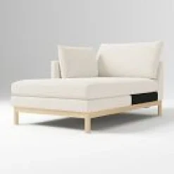 West Elm Open Box: Hargrove Left Arm Chaise - Performance Coastal Linen Dune, Alabaster