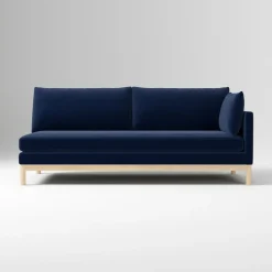 West Elm Open Box: Hargrove Right-Arm 2-Seater Sofa (75") - Performance Velvet Midnight, Dune