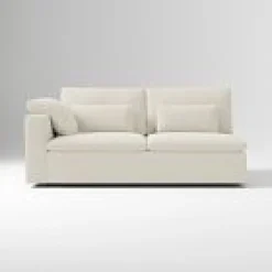 West Elm Open Box: Harmony Modular Extra Deep Left-Arm 2 Seater Sofa - Performance Boucle Oatmeal