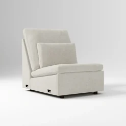 West Elm Open Box: Harmony Modular Reclining Motion Armless Single - Performance Distressed Velvet Frost Gray
