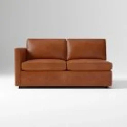 West Elm Open Box: Harris Left-Arm 2 Seater Sofa, Saddle Leather Nut