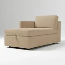 West Elm Open Box: Harris Left-Arm Storage Chaise - Twill Camel