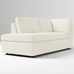 West Elm Open Box: Harris Petite LA Bumper Chaise - Performance Washed Canvas Storm Gray