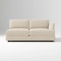 West Elm Open Box: Haven Extra Deep Right-Arm 2 Seater Sofa - Performance Velvet Sand