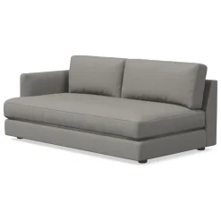 West Elm Open Box: Haven Left-Arm 2 Seater Sofa Bench - Performance Washed Canvas Storm Gray