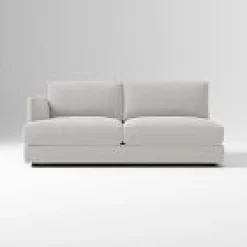 West Elm Open Box: Haven Left-Arm 2 Seater Sofa - Performance Washed Canvas Frost Gray