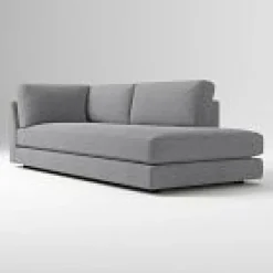 West Elm Open Box: Haven Right-Arm Bumper Chaise - Performance Distressed Velvet Pewter