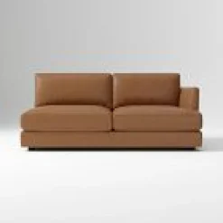 West Elm Open Box: Haven Right-Arm 2 Seater Sofa - Weston Leather Cinnamon
