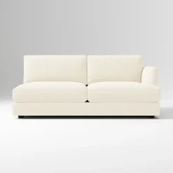 West Elm Open Box: Haven XL Right Arm Sofa, Trillium Filled Cushions - Performance Velvet Alabaster