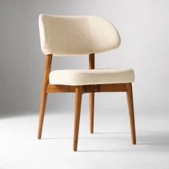 West Elm Open Box: Hyde Dining Chair - Deco Weave Sand, Cool Walnut