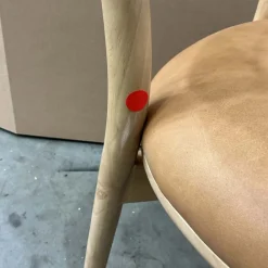 West Elm Open Box: Irvine Leather Dining Chair - Ludlow Leather Sesame, Blonde