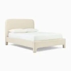 West Elm Open Box: Isabella Bed, Queen - Performance Basket Slub Sand