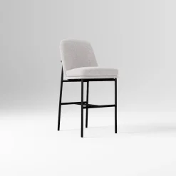 West Elm Open Box: Jack Metal Frame Counter Stool (26") - Performance Chenille Tweed Frost Gray, Dark Bronze