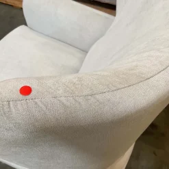 West Elm Open Box: Jodie Wing Recliner - Performance Distressed Velvet Frost Gray, Almond