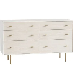 West Elm Open Box: Kids Modernist 6-Drawer Dresser (56") - White, Winter Wood
