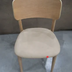 West Elm Open Box: Lalia Dining Chair - Ludlow Leather Sand, Blonde