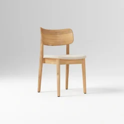West Elm Open Box: Lalia Dining Chair - Performance Distressed Velvet Sand, Blonde