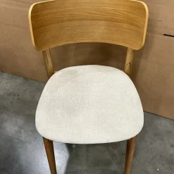 West Elm Open Box: Lalia Dining Chair - Performance Distressed Velvet Sand, Blonde