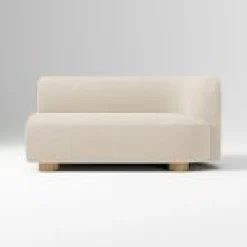 West Elm Open Box: Laurent Right-Arm 2 Seater Sofa - Performance Distressed Velvet Sand, Blonde