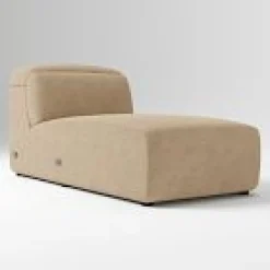 West Elm Open Box: Leo Motion Armless Chaise - Performance Distressed Velvet Camel