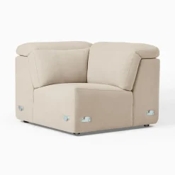 West Elm Open Box: Leo Motion Corner - Performance Washed Canvas Sand