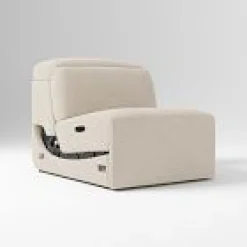West Elm Open Box: Leo Motion Reclining Armless Single - Yarn Dyed Boucle Alabaster