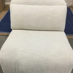 West Elm Open Box: Leo Motion Reclining Armless Single - Yarn Dyed Boucle Alabaster
