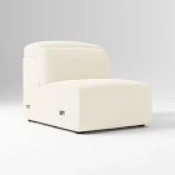 West Elm Open Box: Leo Non-Motion Armless Single - Performance Velvet Alabaster