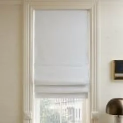 West Elm Open Box: Linen Cordless Roman Blackout Shade (21"W x 48"L) - White