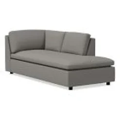 West Elm Open Box: Marin Right-Arm Terminal Chaise - Chenille Tweed Silver