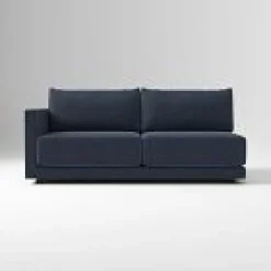 West Elm Open Box: Melbourne Left-Arm 2 Seater Sofa - Performance Chenille Tweed Midnight