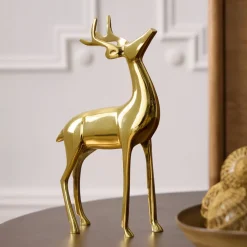 West Elm Open Box: Metal Object, Standing Reindeer - Brass