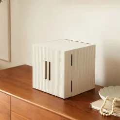 West Elm Open Box: Modern Fluted Jewelry Box, Cube (10"H) - White