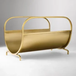 West Elm Open Box: Modern Lines Fireplace Log Holder - Antique Brass