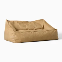 West Elm Open Box: Modern Lounger Sofa - Vegan Leather Cream