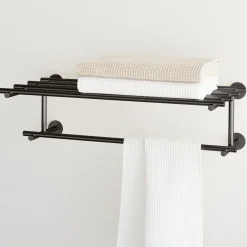 West Elm Open Box: Modern Overhang Bathroom Rail Shelf - Matte Black