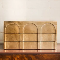 West Elm Open Box: Modern Shaped Jewelry Box, Grand (7.5"H) - Champagne
