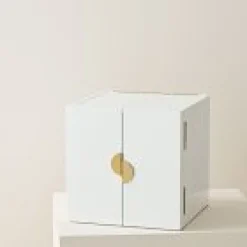 West Elm Open Box: Modern White Lacquer Jewelry Box, Cube