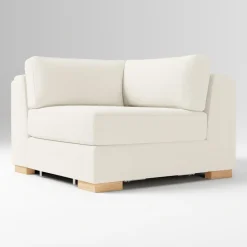 West Elm Open Box: Nassau Extra Deep Sectional, Corner - Performance Yarn Dyed Linen Weave Alabaster